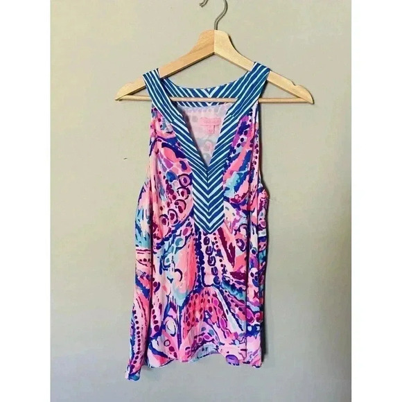 Lilly Pulitzer Achelle Top in Colony Coral Shell Out -Size Small S -Preppy - Picture 1 of 8